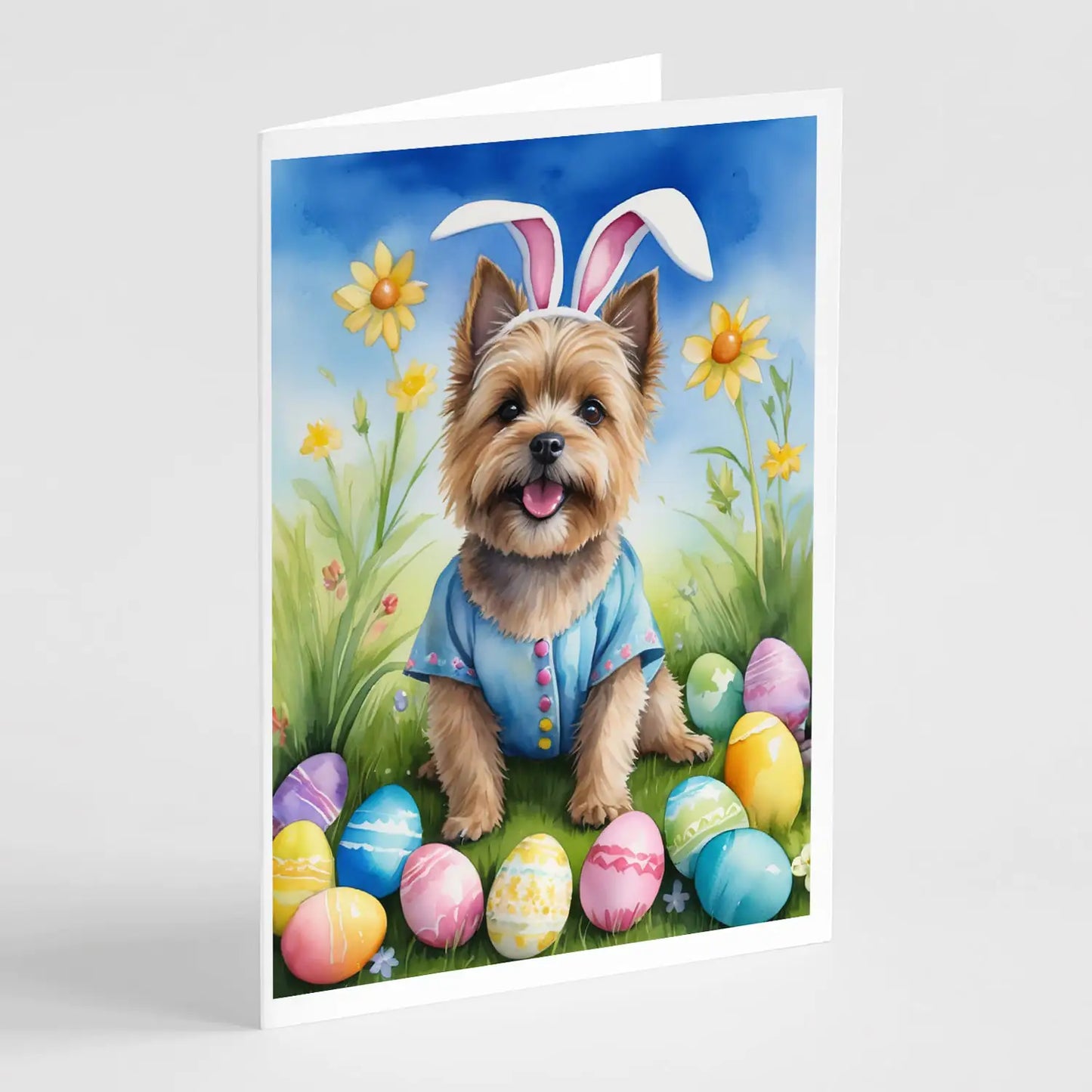 Cairn Terrier Easter Egg Hunt Greeting Cards Pack of 8