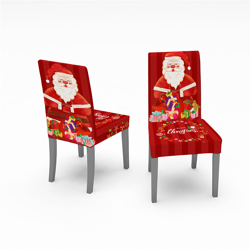 Christmas Decorative Digital Printing Universal All Inclusive Elastic Chair Cover
