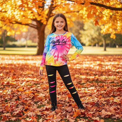 Toddler Girls' Spring Fall Outfit Set Pretty Girl Letter Print Long Sleeve Pullover Top & Matching Pants