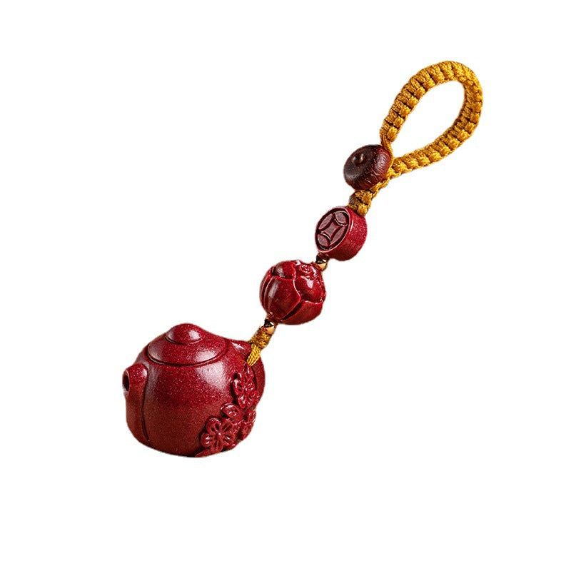 Fashionable Simple Purple Gold Sand Handle Pot-shaped Keychain