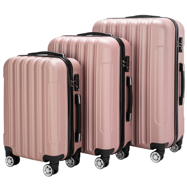 Vertical 3-in-1 Spinner Wheel With Handle Trolley Box 20in 24in 28in ABS Aluminum Alloy Fashion Color - Rose Gold