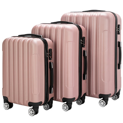 Vertical 3-in-1 Spinner Wheel With Handle Trolley Box 20in 24in 28in ABS Aluminum Alloy Fashion Color - Rose Gold