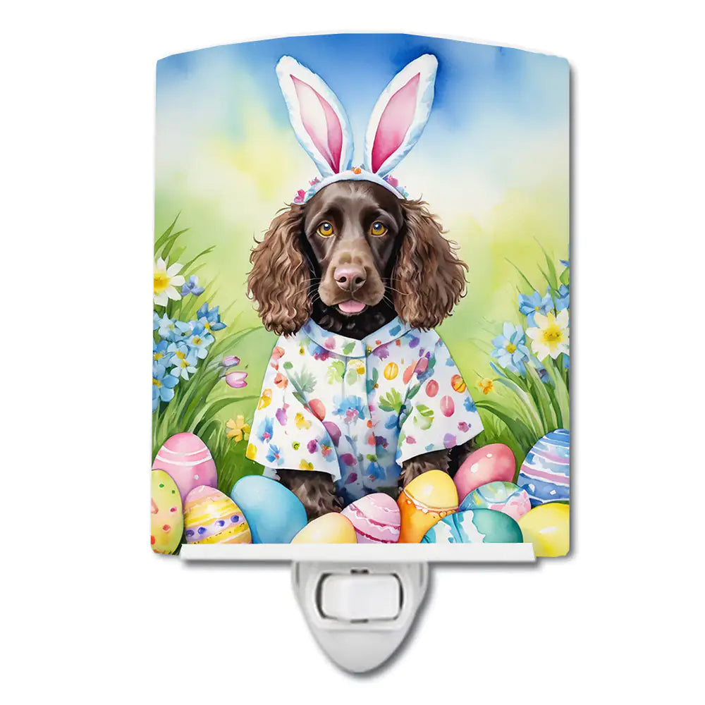 Water Spaniel Easter Egg Hunt Ceramic Night Light