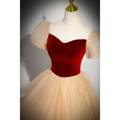 Red Wedding Dress French Princess Pettiskirt Gown