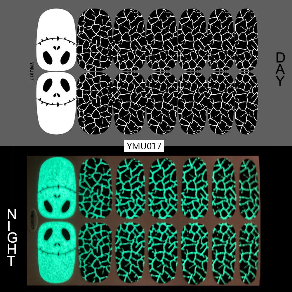 Luminous Halloween Skull Graffiti Sticker Set Of 12