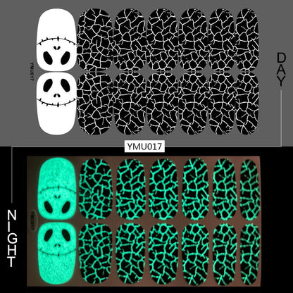 Luminous Halloween Skull Graffiti Sticker Set Of 12