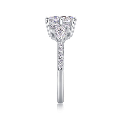 Luxury Fashion Diamond Ring Moissanite Silver Ring