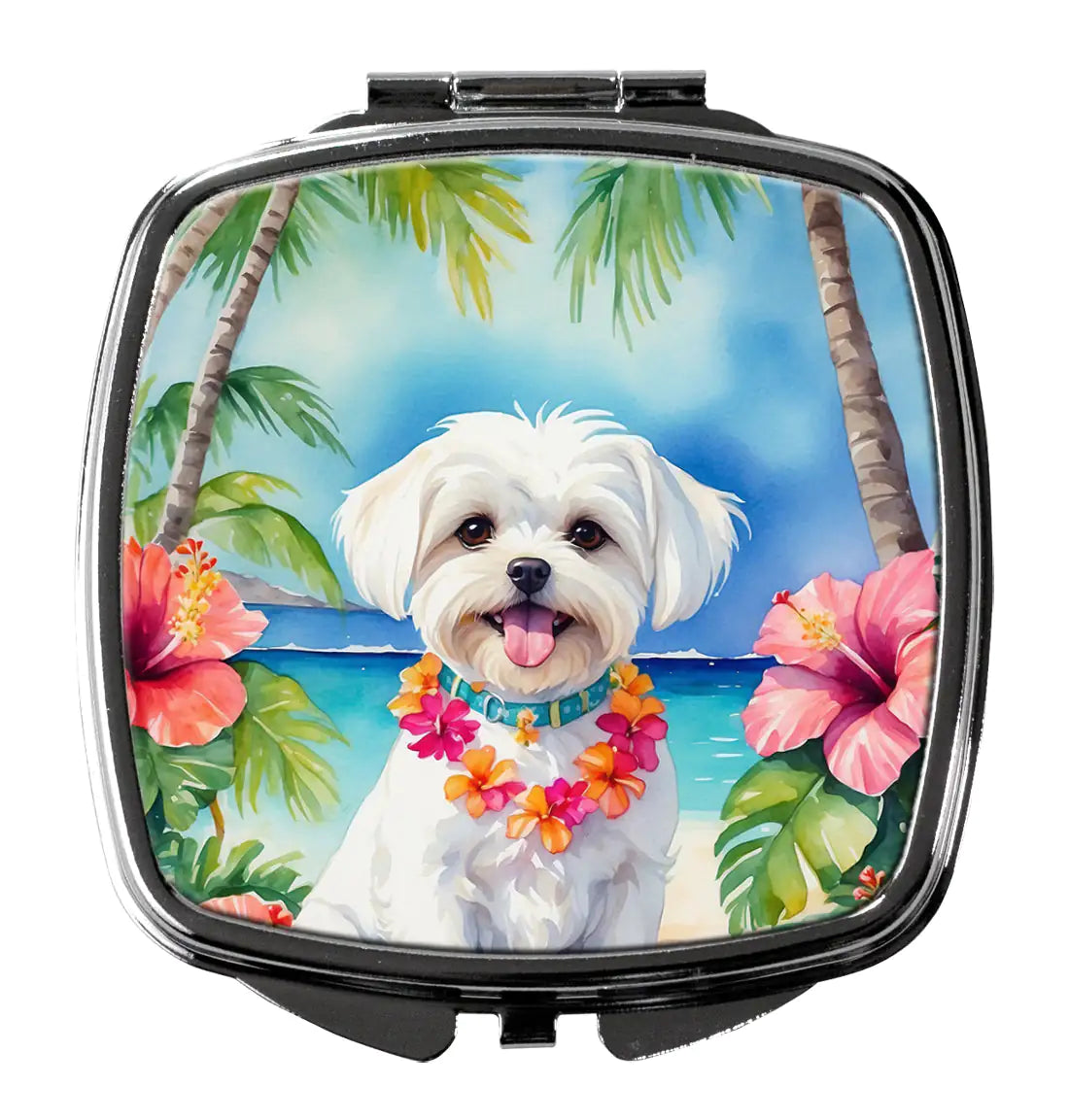 Maltese Luau Compact Mirror