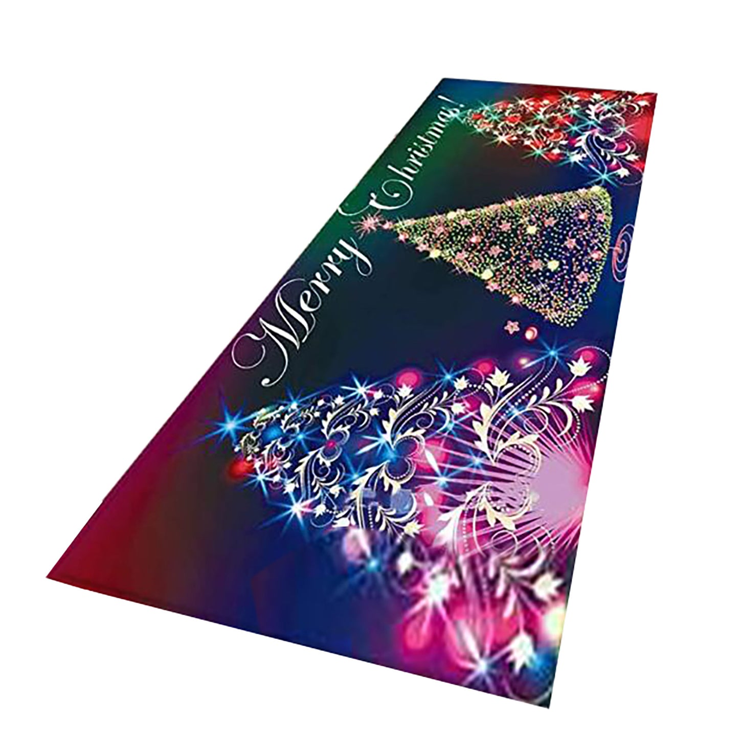 Christmas Flannel Floor Mat Bedroom Non-slip Fluffy Carpet