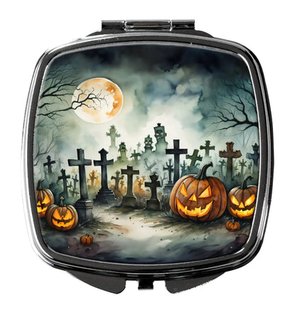 Graveyard Spooky Halloween Compact Mirror