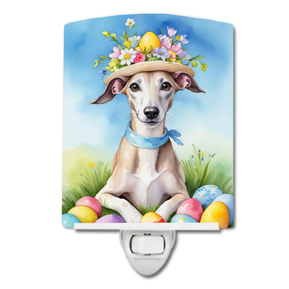 Whippet Easter Egg Hunt Ceramic Night Light