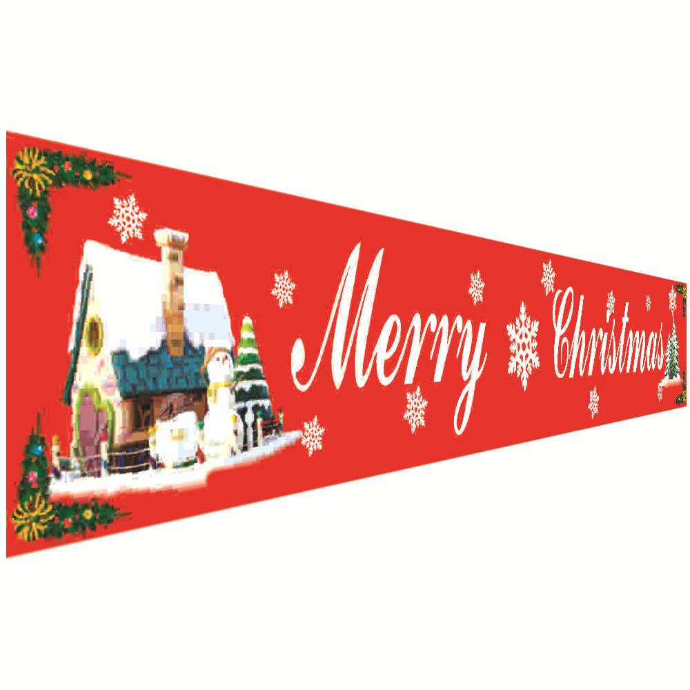 Christmas couplets curtains pull hanging flags window