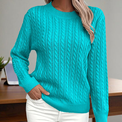 Women's Textured Long Sleeve Sweater Crewneck Pullover Dressy Casual Outfits