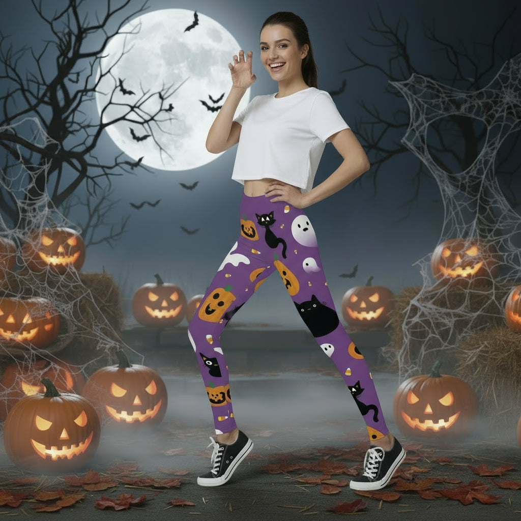 Women's Fashion Halloween High Waist Elastic Yoga Sports Leggings