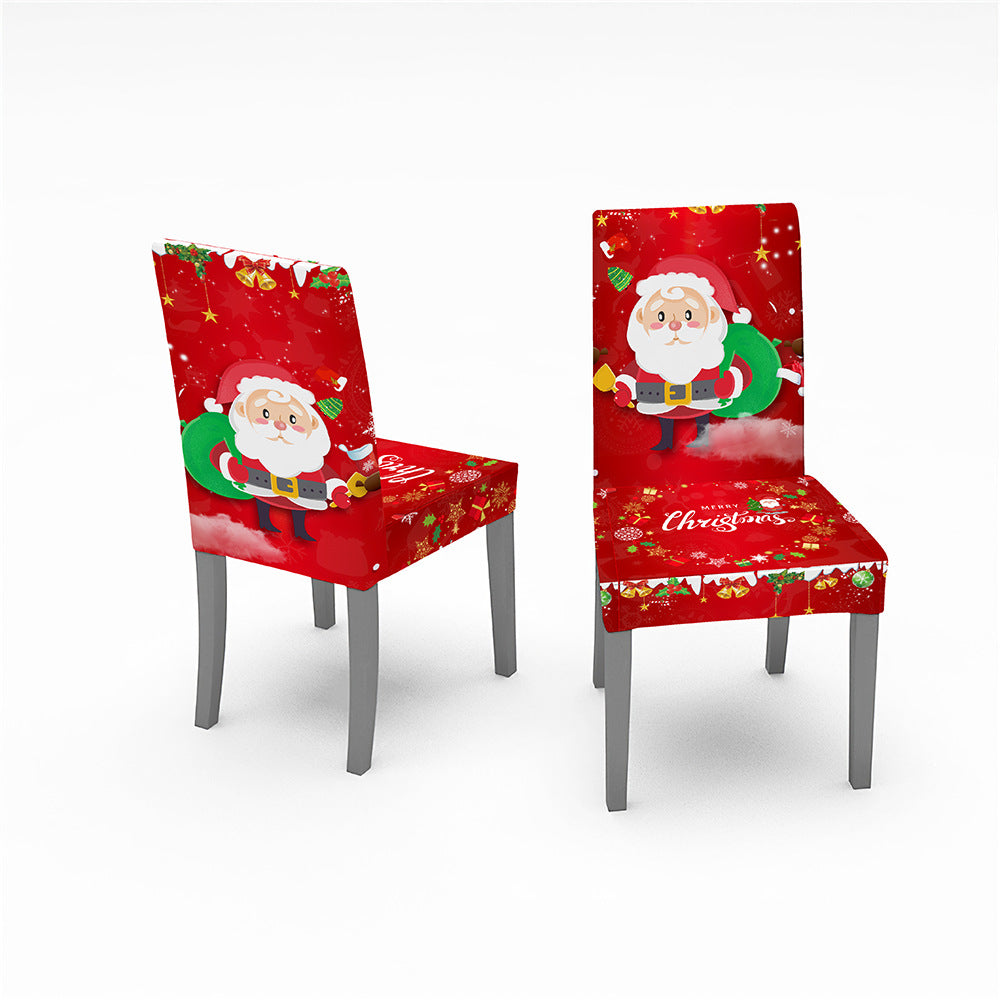 Christmas Decorative Digital Printing Universal All Inclusive Elastic Chair Cover