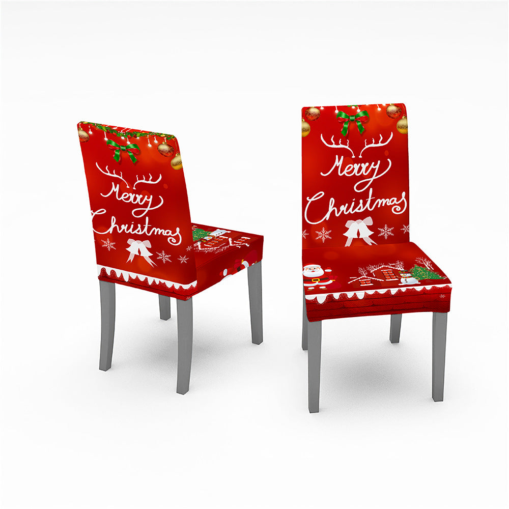 Christmas Decorative Digital Printing Universal All Inclusive Elastic Chair Cover