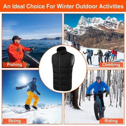1Pc Heated Vest Men, Women Jacket With 23 Heating Zones 3 Heat Levels USB Powered Machine Washable For Winter Hiking Skiing Skating Outdoor Activities