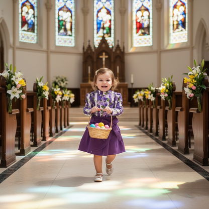 Toddler Girl Purple Rose Print Outfit, Spring Fall Stripe Top With Belt Skirts Set Holiday Going Out Clothes