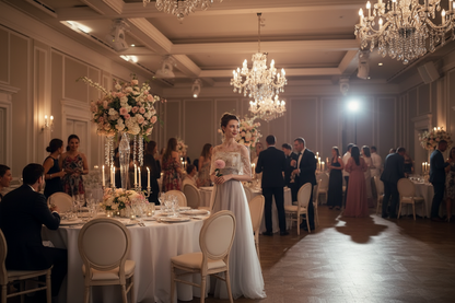 Champagne-gray off-shoulder slim-fit dress with embroidered bodice and long tulle skirt