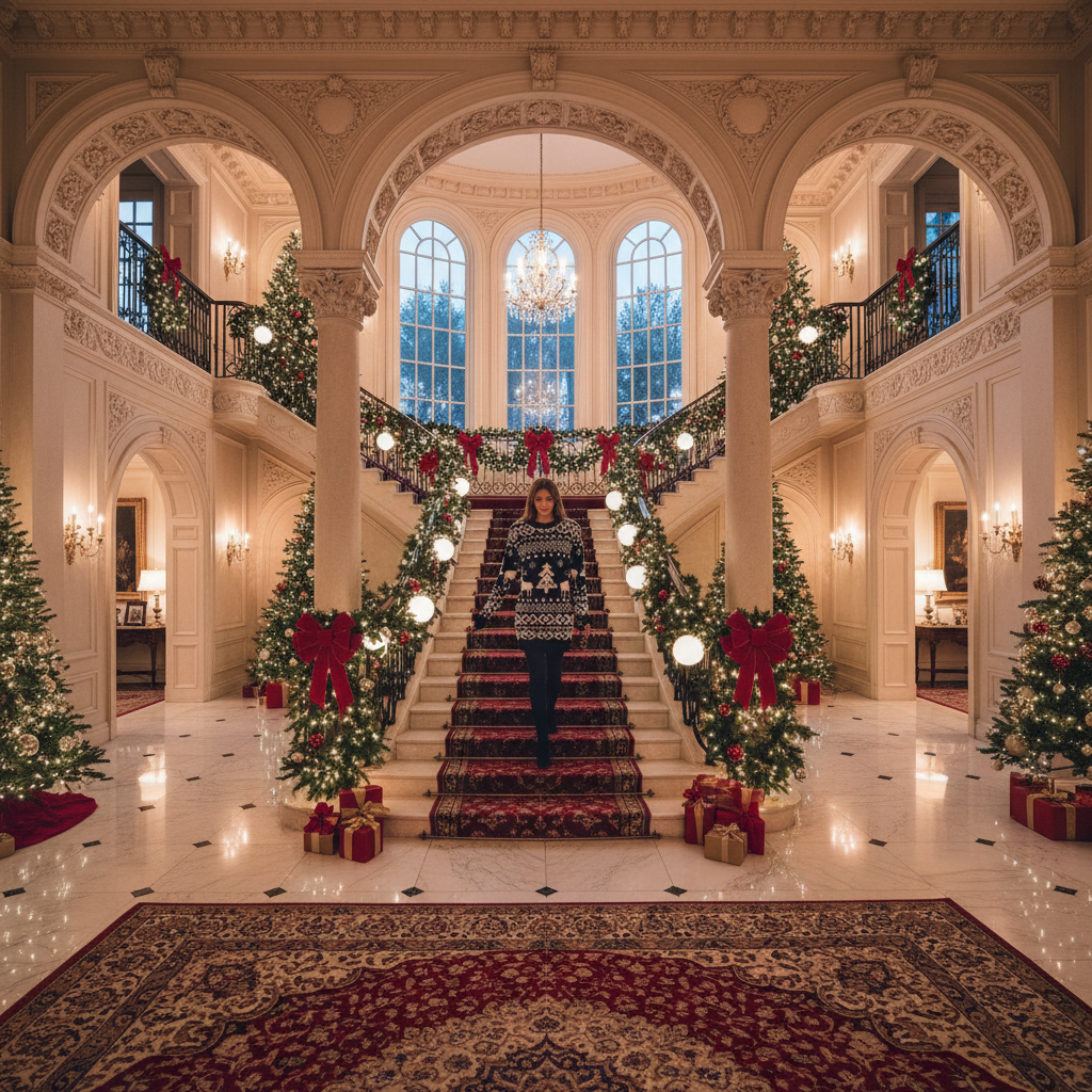 Christmas Elk Long Sleeve Knitted Sweater