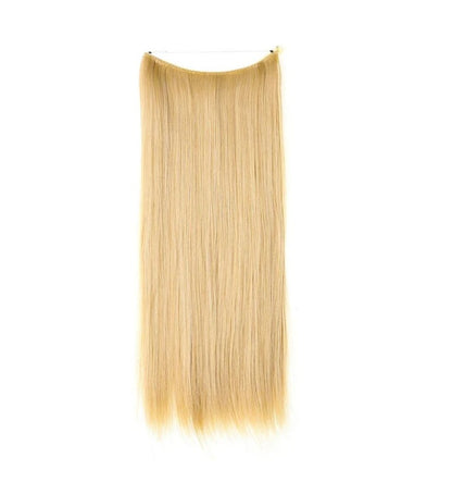 Women's straight one-piece hair extension, light blonde with longer smooth ends
