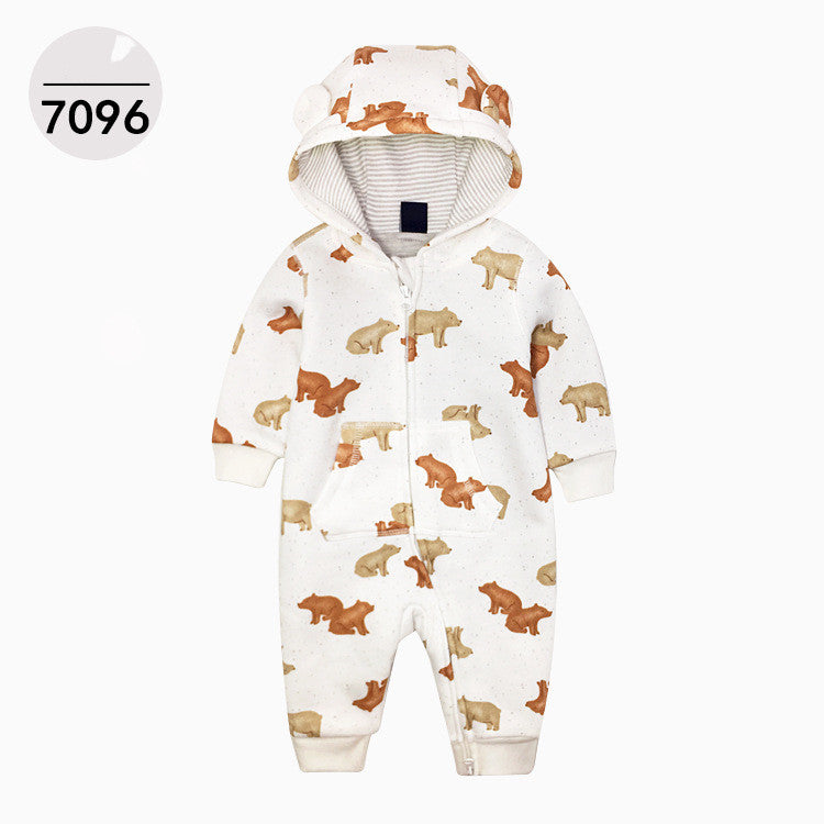 Double Layer One-piece Zipper Hooded Sweater For Children