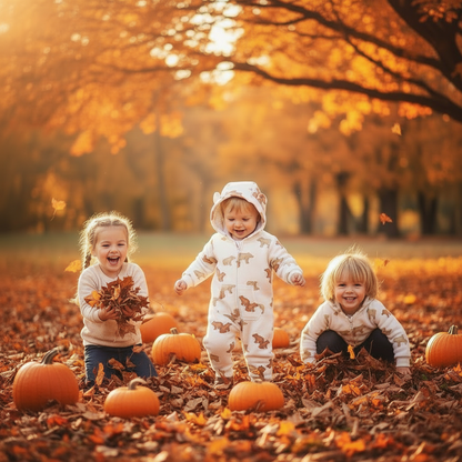 Double Layer One-piece Zipper Hooded Sweater For Children