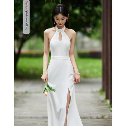 White Bridesmaid Dress Daily Style Formal Dress