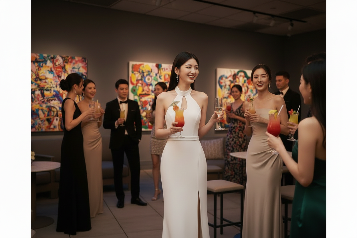 White Bridesmaid Daily Style Formal Dress