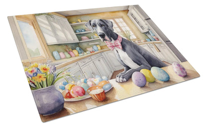 Decorating Easter Great Dane Glass Cutting Board
