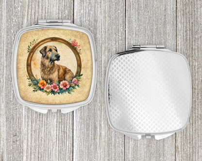 Irish Wolfhound and Flowers Compact Mirror