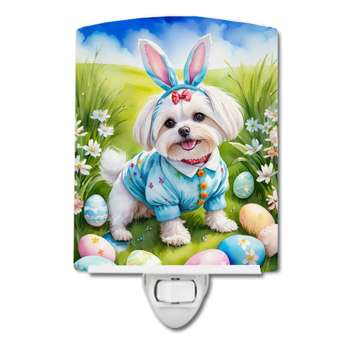Maltese Easter Egg Hunt Ceramic Night Light