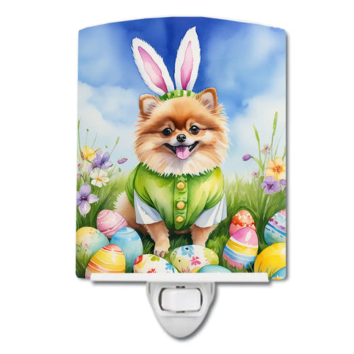 Pomeranian Easter Egg Hunt Ceramic Night Light