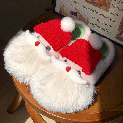 Cute Christmas Santa Claus Slipper Warm Indoor Non-slip Floor Plush Shoes