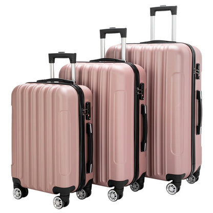 Vertical 3-in-1 Spinner Wheel With Handle Trolley Box 20in 24in 28in ABS Aluminum Alloy Fashion Color - Rose Gold