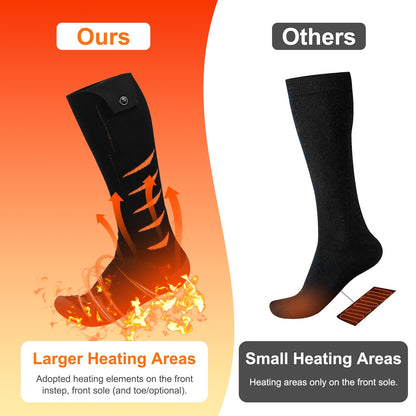 2 Types Options -- 1 Pair Of Heated Socks For Men Women Electric Heating Socks With APP Control 5000mAh Battery Rechargeable Thermal Socks Winter Warm Socks For Skiing Hiking Camping Hunting