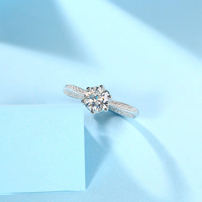 Moissanite Diamond Wedding Ring Luxury Fashion Silver Ring