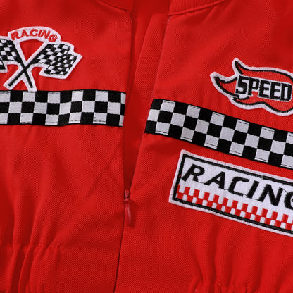 Toddler Girls Boys Racing Jumpsuit, Racer Outfit, Party Race Car Driver Clothing Set