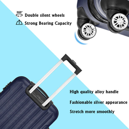 Vertical 3-in-1 Spinner Wheel With Handle Trolley Case 20in 24in 28in ABS Aluminum Alloy Classic Color - Navy Blue