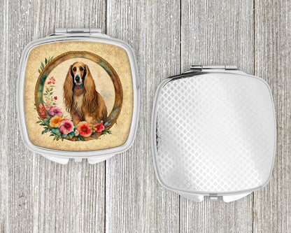 Afghan Hound and Flowers Compact Mirror