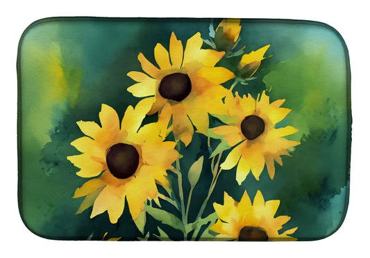 Kentucky Goldenrod in Watercolor Dish Drying Mat