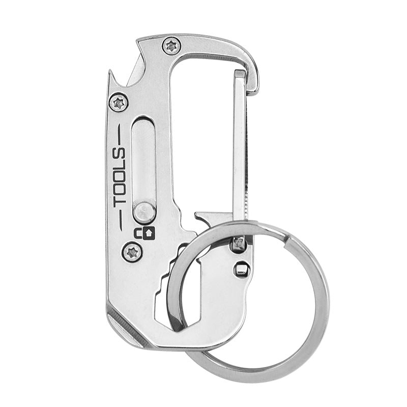 Multifunctional Stainless Steel Keychain With Pocket Knife