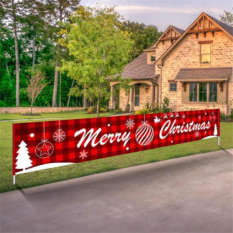 Christmas couplets curtains pull hanging flags window