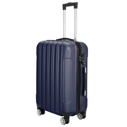 Vertical 3-in-1 Spinner Wheel With Handle Trolley Case 20in 24in 28in ABS Aluminum Alloy Classic Color - Navy Blue