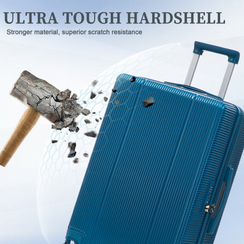 20 24 28 3 Pcs Set In ABS Spinner Wheel Luggage, Carry On Suitcase, Matching Color, TSA Combination Lock