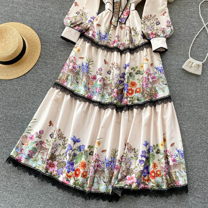 Royal Floral High-end Dress