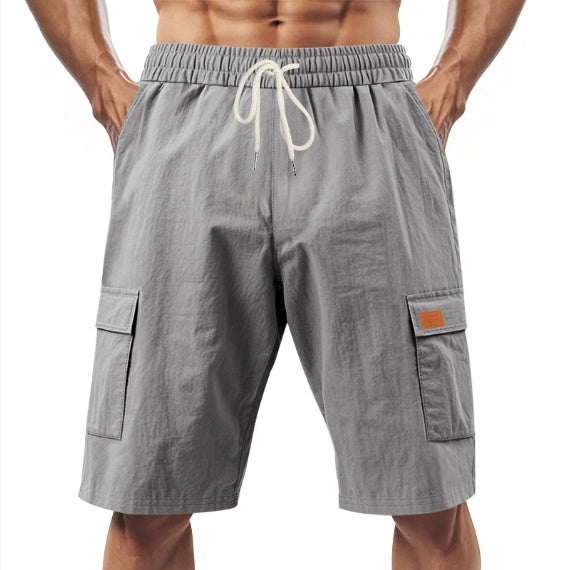 Loose And Leisure Solid Color Linen Drawstring Shorts
