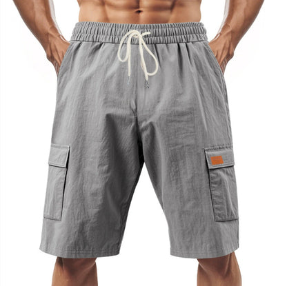 Loose And Leisure Solid Color Linen Drawstring Shorts
