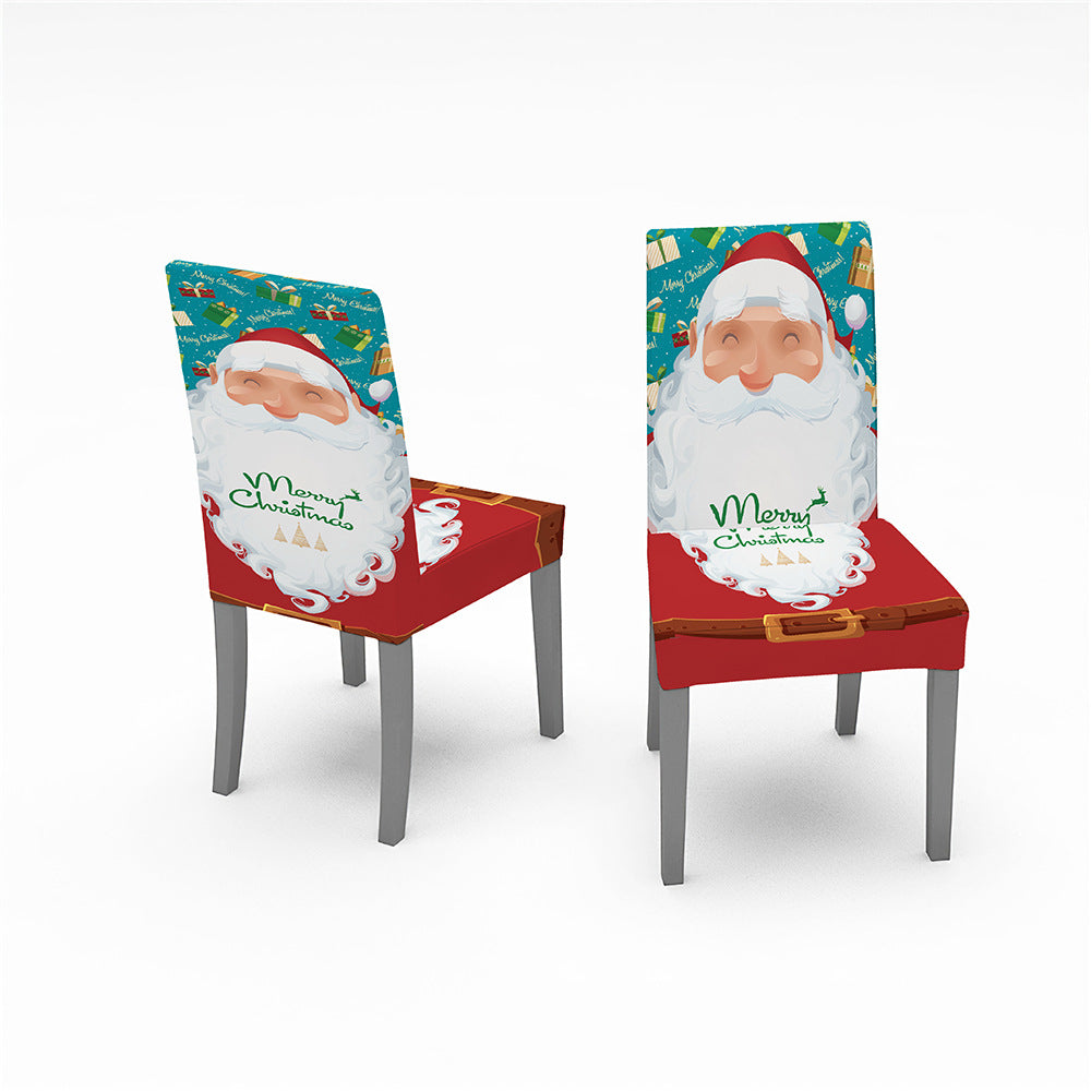 Christmas Decorative Digital Printing Universal All Inclusive Elastic Chair Cover