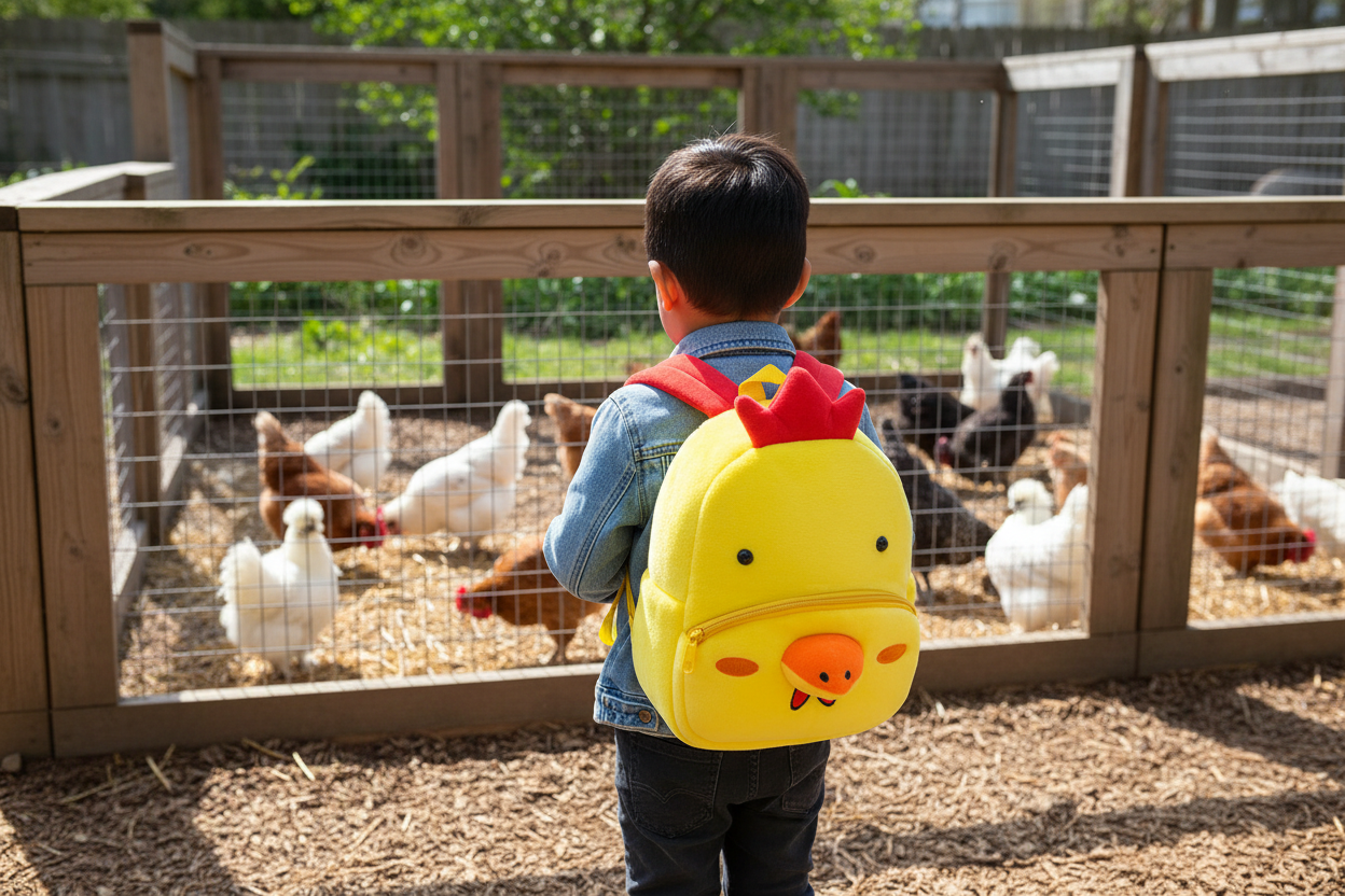 Plush duck backpack with yellow body and orange beak, soft shoulder straps